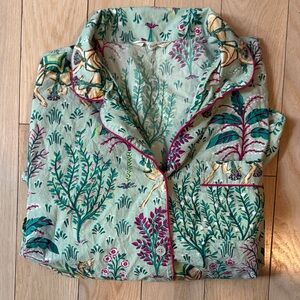 Printfresh Botanical Print Top with Green and Purple